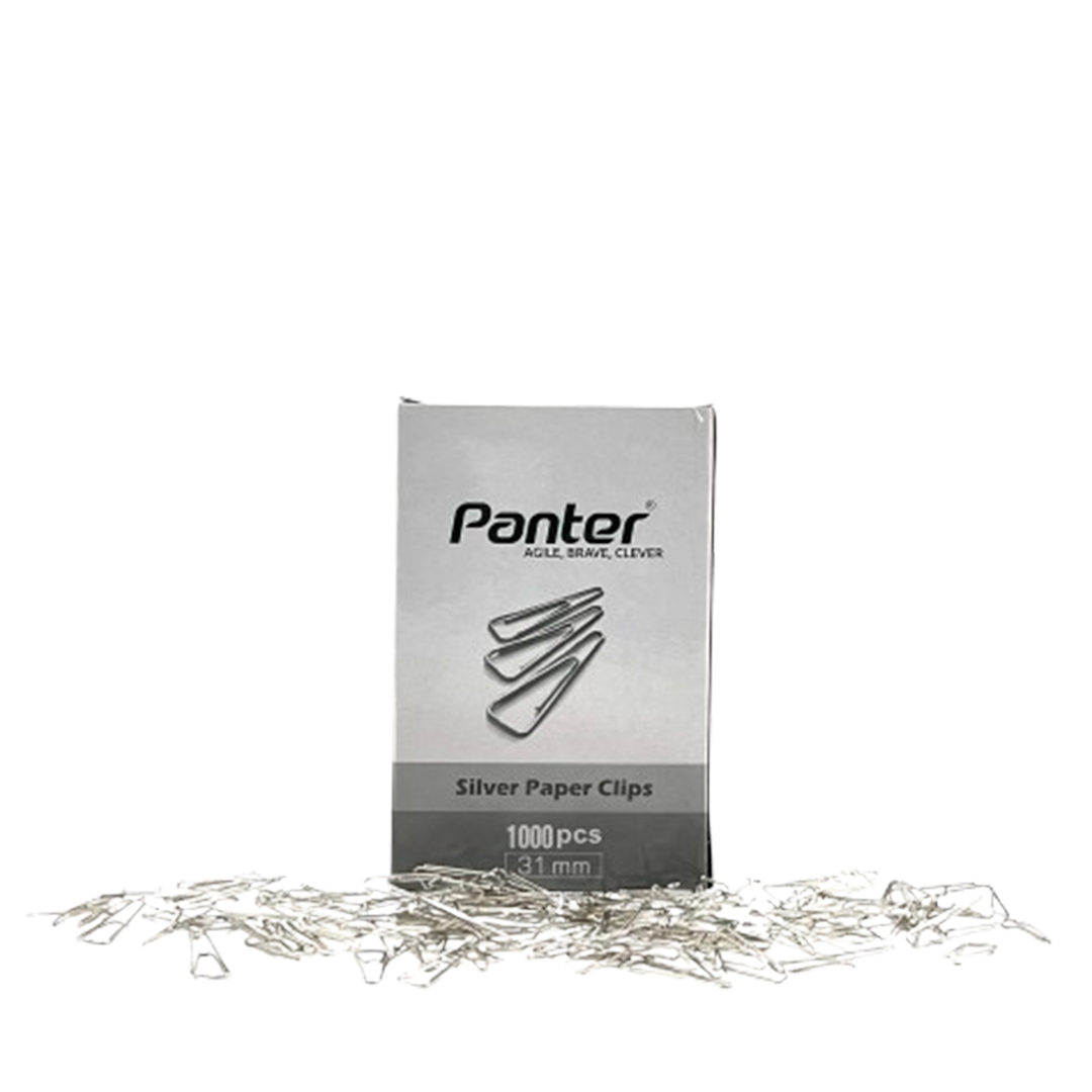 گيره کاغذ نقره ای 31mm بسته 100 تايی PC102 پنتر گيره کاغذ نقره ای 31mm بسته 100 تايی PC102 پنتر - Image 1
